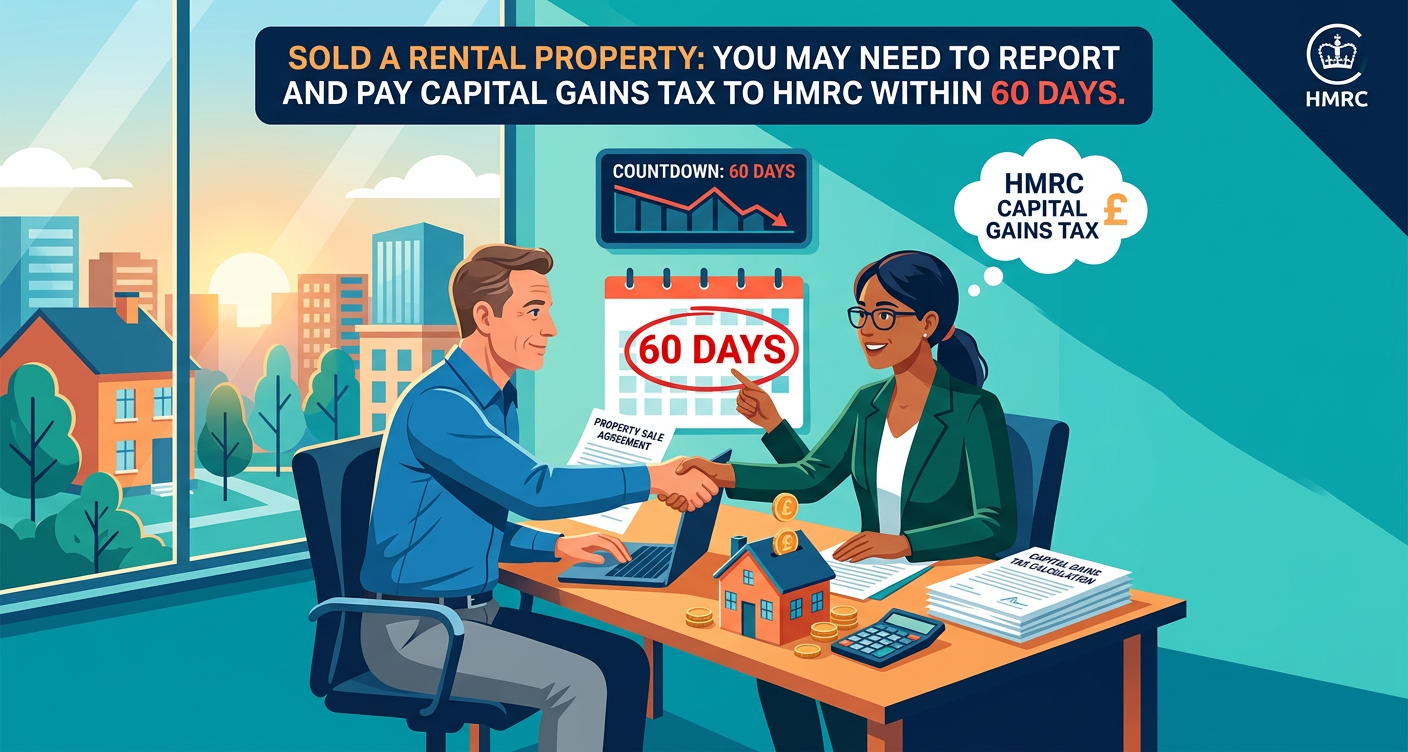 Sold a Rental Property? You May Need to Report and Pay Capital Gains Tax to HMRC Within 60 Days